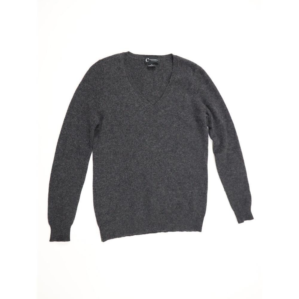 Quiet Luxury Cashmere V-Neck Sweater C by Bloomingdale’s Charcoal Gray Capsule - Picture 9 of 13